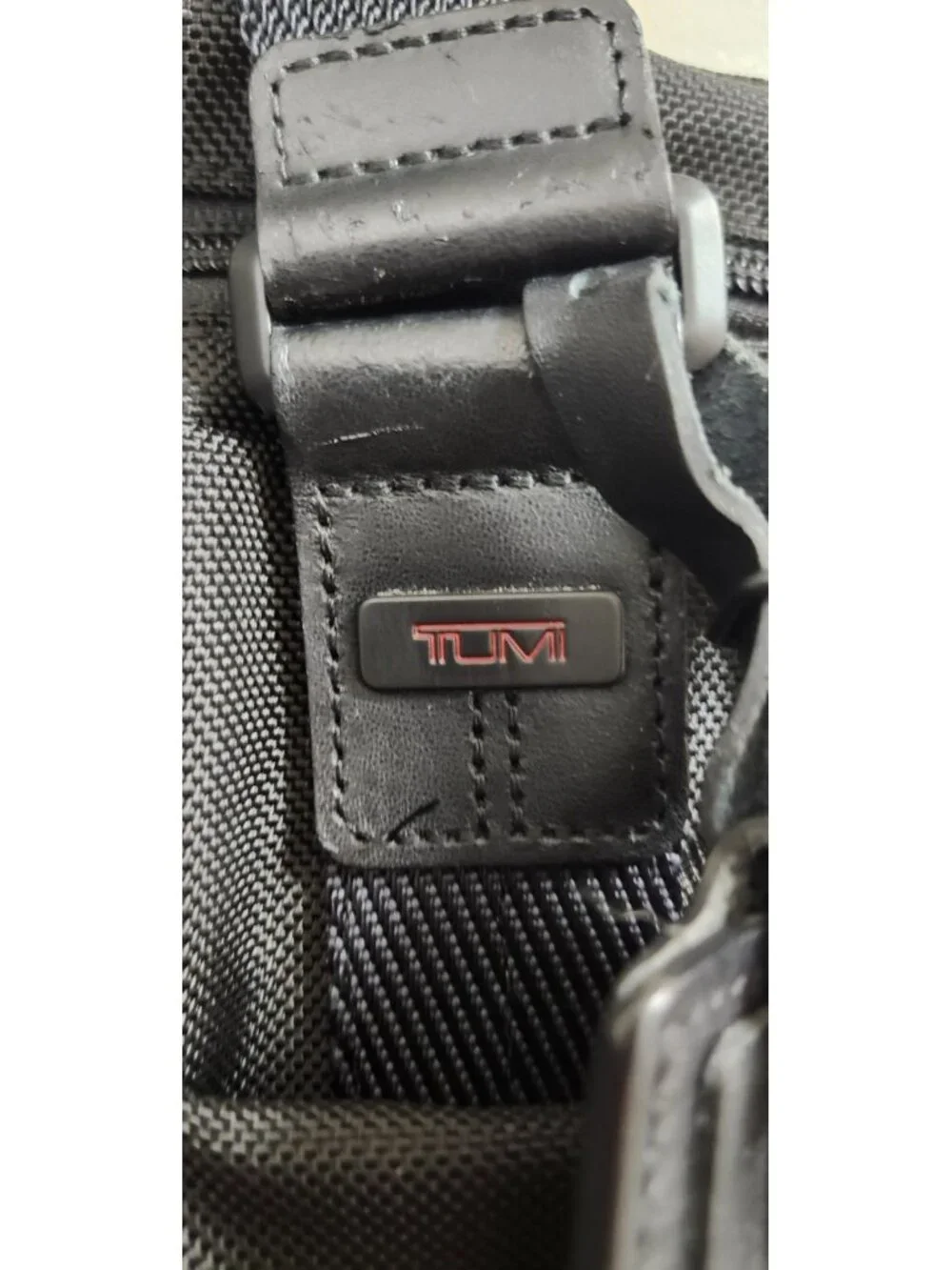 TUMI Black Ballistic Nylon Business Briefcase Laptop Bag Shoulder Strap